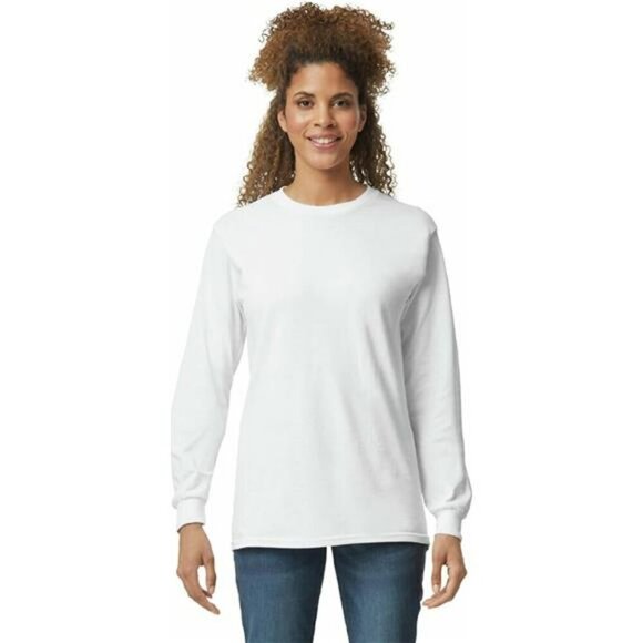 Mens Long Sleeve Cotton T Shirt Heavyweight Classic Fit Casual Work Tee - Picture 2 of 7